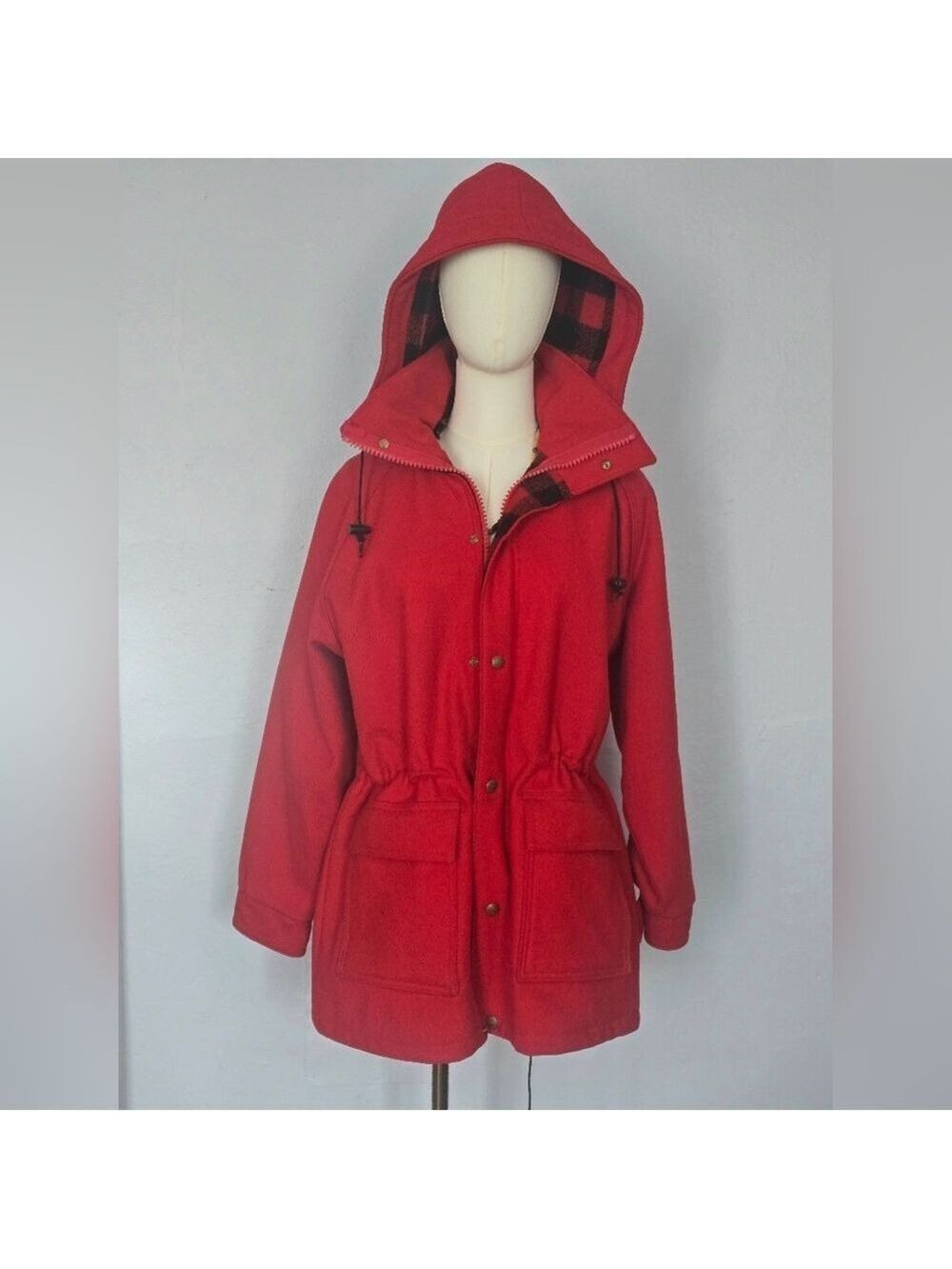 Women's WOOLRICH Vintage 100% Wool Anorak Hooded Coat
